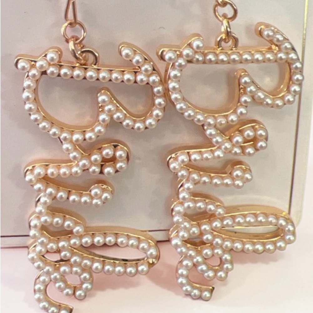 “Bride Dangle Earrings Beaded Wedding NEW!